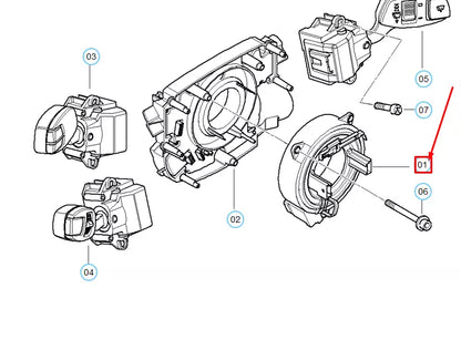 NEW BMW 5 E60 STEERING WHEEL COIL SPRING CARTRIDGE 61319129499 ORIGINAL