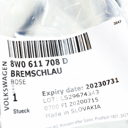NEW AUDI A5 8W6 FRONT RIGHT SIDE BRAKE PIPE HOSE 8W0611708D ORIGINAL