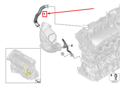 NEW BMW 4 GRAN COUPE F36 CCV HOSE 7637521 11157637521 ORIGINAL
