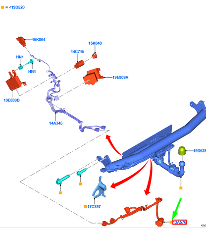 new ford kuga mk3 trailer connection wiring assy lx6j-13b578-ab 2535682 original
