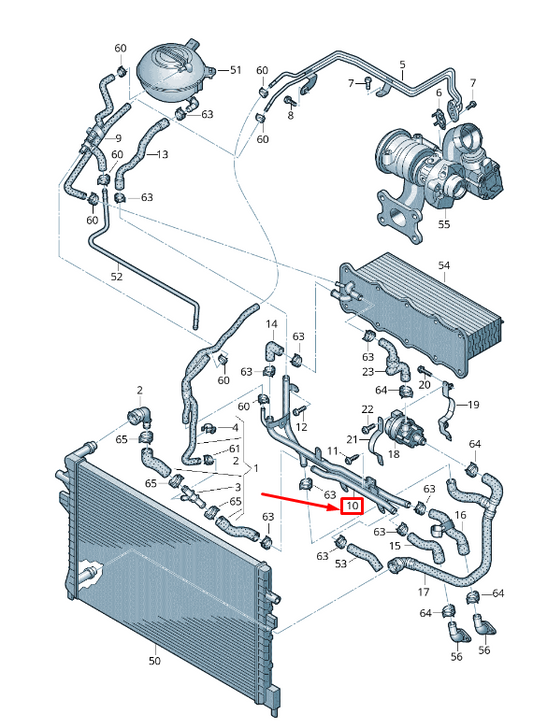 new vw golf vii 5g mk7 engine coolant pipe 5q0121065g original
