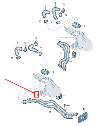 NEW AUDI Q7 4L ENGINE COOLANT RETURN PIPE RHD 4L0819928