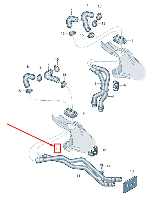 NEW AUDI Q7 4L ENGINE COOLANT RETURN PIPE RHD 4L0819928