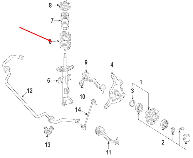 NEW MERCEDES-BENZ C-CLASS W204 FRONT COIL SPRING A2043212304 ORIGINAL