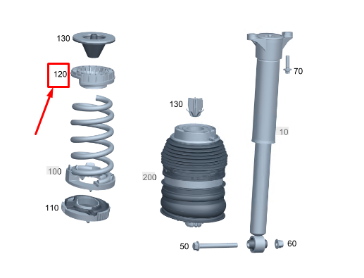 new mercedes-benz c s206 upper rear coil spring shim a2063245900 original