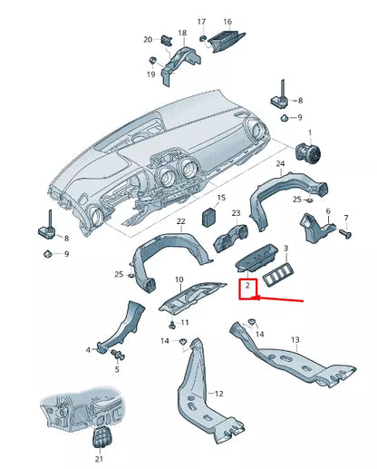 NEW AUDI Q2 GA AIR DISTRIBUTION HOUSING INTERMEDIATE PLATE 81B858431