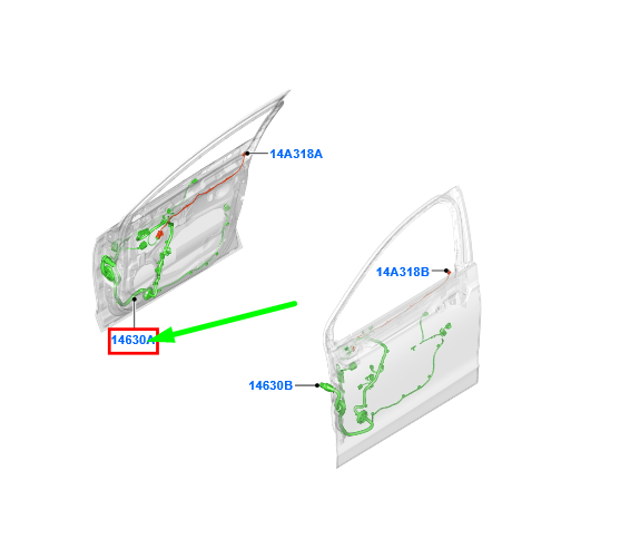 new ford mondeo mk5 front right door wire lhd 1878560 dg9t-14630-gbj original