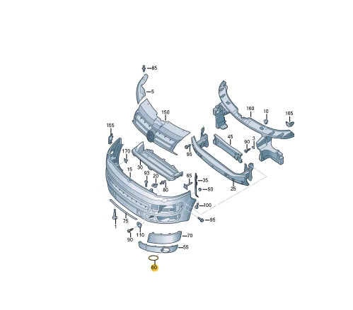 NEW VOLKSWAGEN TRANSPORTER T5 FRONT FOG LIGHT TRIM RING 7E58534002ZZ ORIGINAL