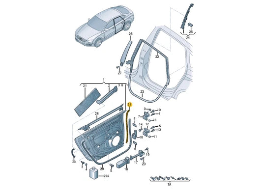 NEW AUDI A7 SPORTBACK 4G FRONT LEFT OUTER DOOR SEAL 4G8839717