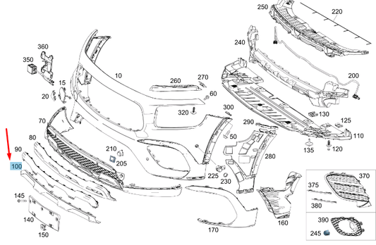 new mercedes-benz glb x247 front bumper bottom trim bar a2478854003 original
