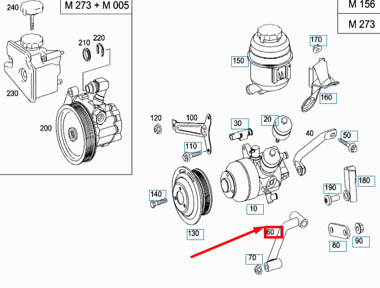 NEW MERCEDES-BENZ S W221 AMG POWER STEERING PUMP BRACKET A0004663740 ORIGINAL