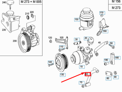 NEW MERCEDES-BENZ S W221 AMG POWER STEERING PUMP BRACKET A0004663740 ORIGINAL