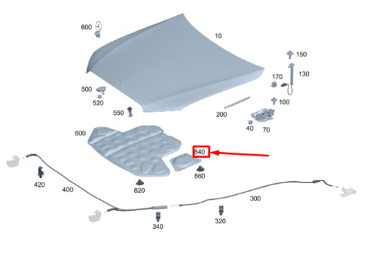 new mercedes-benz s w223 right hood dampening a2236827800 original