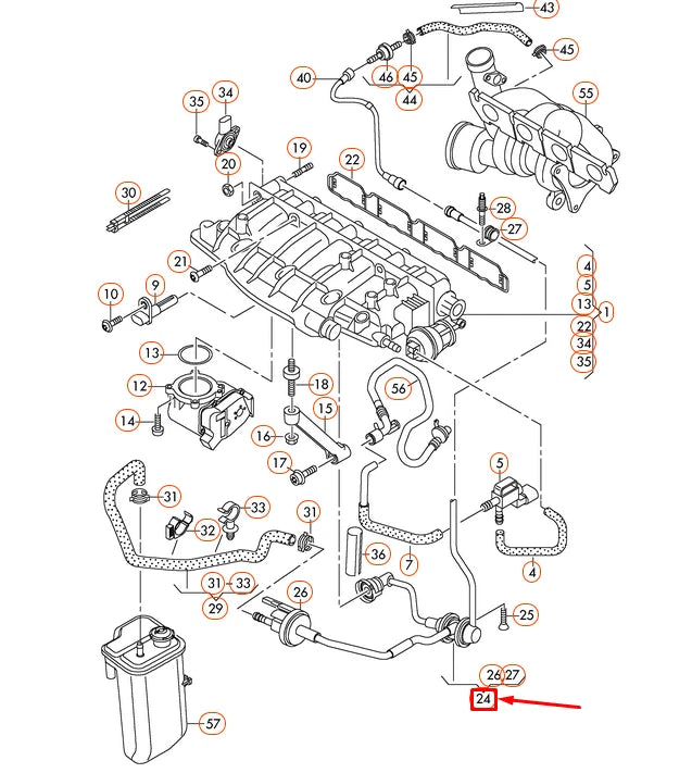 NEW AUDI A3 8P VACUUM SYSTEM CONNECTING PARTS 06J133781BT