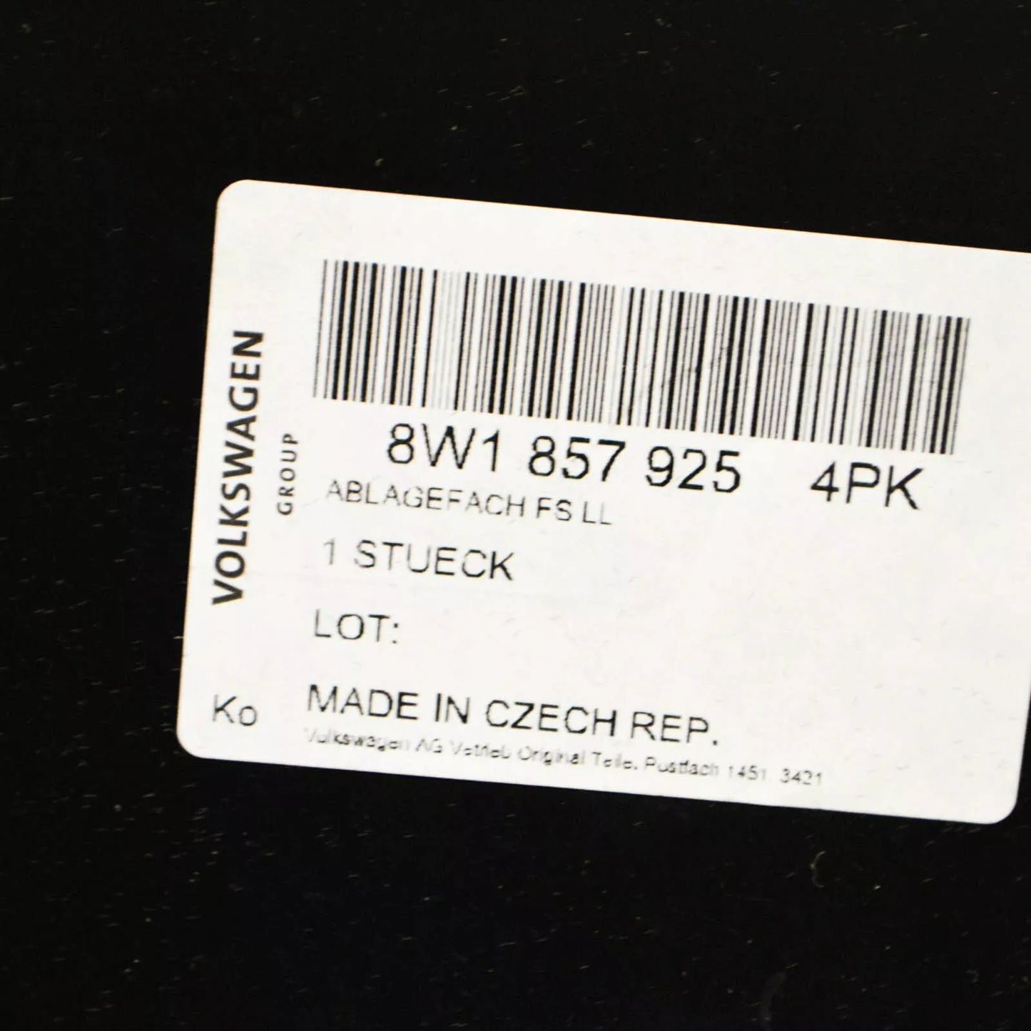 NEW AUDI A4 B9 INSTRUMENT PANEL STORAGE COMPARTMENT LEFT LHD 8W18579254PK