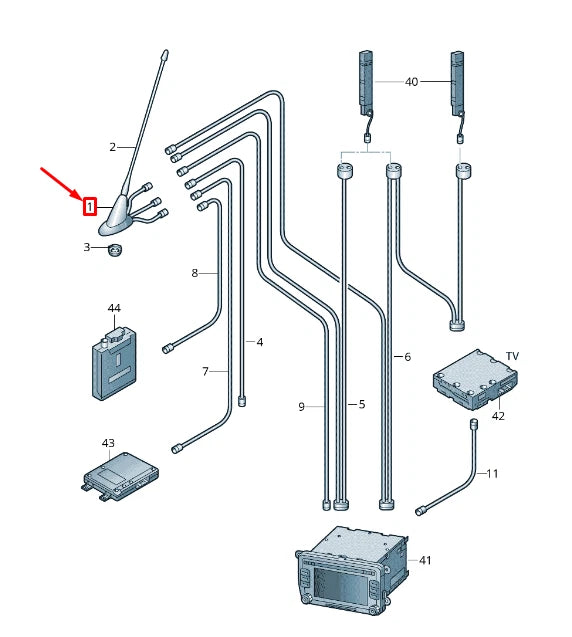 NEW VW TIGUAN 5N ANTENNA BASE 1K0035501G ORIGINAL