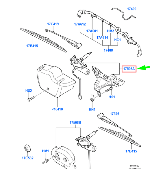 new ford transit mk2 rear wiper motor 6c11-17w400-ac 1576595 original