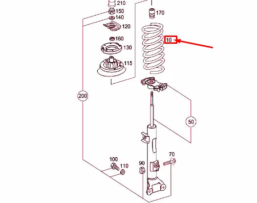 NEW MERCEDES-BENZ C W203 FRONT COIL SPRING A2033214104 ORIGINAL
