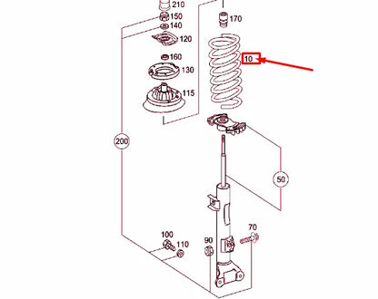 NEW MERCEDES-BENZ C W203 FRONT COIL SPRING A2033214104 ORIGINAL