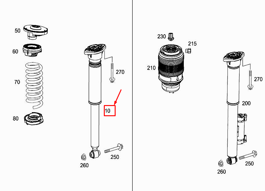 new mercedes-benz c w205 rear right shock absorber a2053206702 original