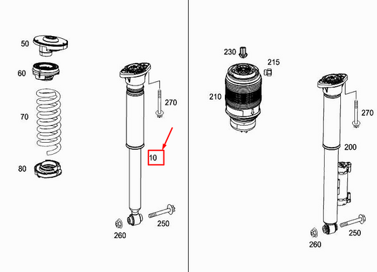 new mercedes-benz c w205 rear right shock absorber a2053206702 original