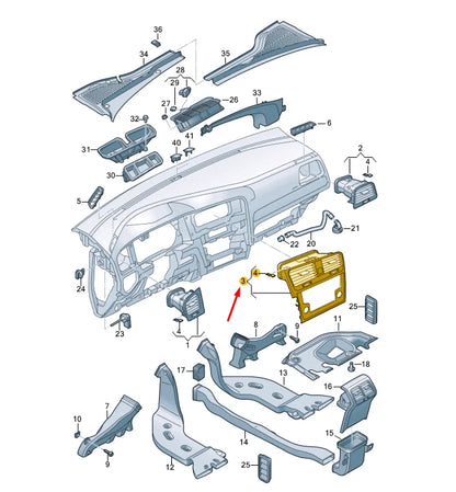 NEW VW GOLF MK7 DASHBOARD CENTER AIR VENT RHD 5G2819728AGDMD ORIGINAL