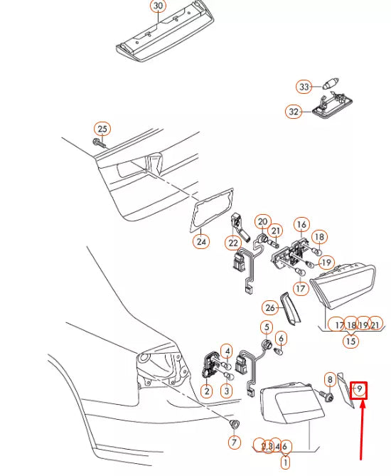 NEW AUDI A6 AVANT 4G5, C7, 4GD REAR TAIL LIGHT TRIM 4G9945253 ORIGINAL