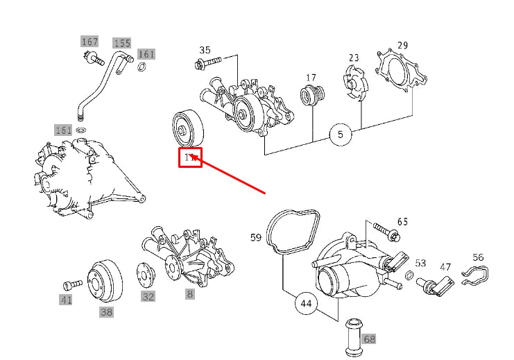NEW MERCEDES-BENZ VITO W638 WATER PUMP BELT PULLEY A6112050110 ORIGINAL
