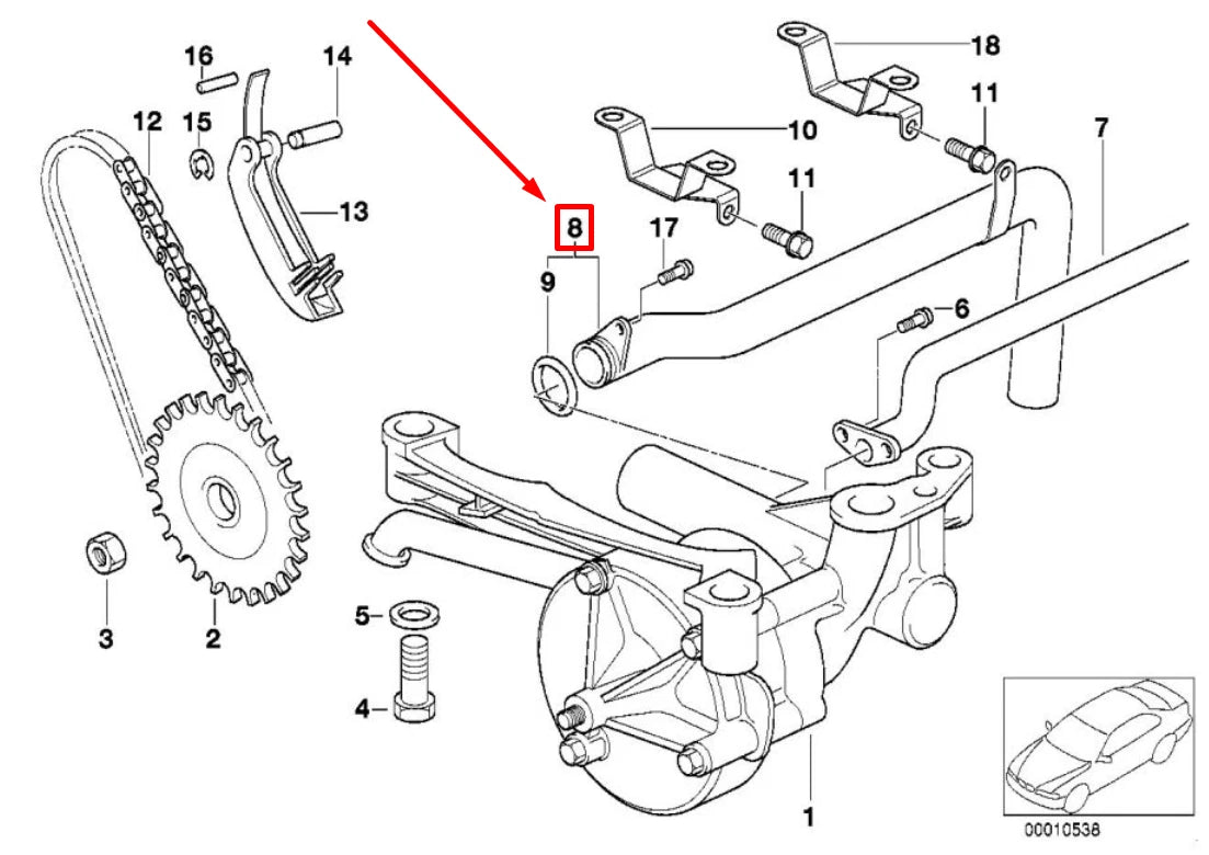 NEW BMW 3 E46 ENGINE OIL PUMP PICKUP TUBE 7834887 11417834887 ORIGINAL