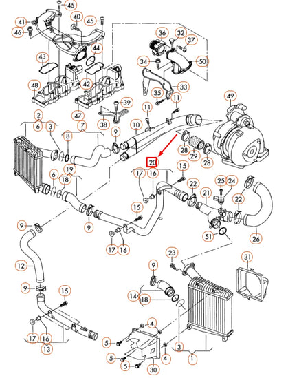 NEW AUDI Q7 4L CHARGE AIR TUBE HOSE 7L6145795AE ORIGINAL
