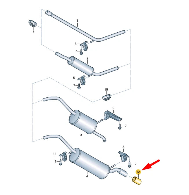 NEW VW POLO 6R CHROME GTI EXHAUST TAIL PIPE TIP COVER TRIM 6R0253825 ORIGINAL