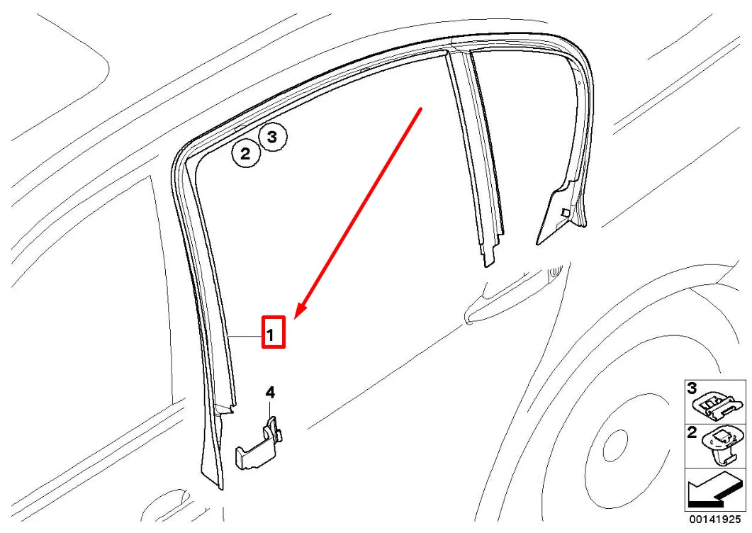 NEW BMW 3 E90 REAR RIGHT DOOR WINDOW FRAME COVER 51347120802 7120802 ORIGINAL