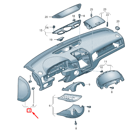 NEW VW TOUAREG 7P MK2 DASH PANEL RIGHT TRIM SIDE 7P6858218DPA2 ORIGINAL