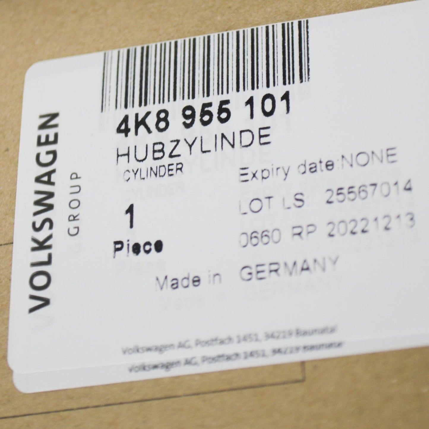 NEW AUDI A7 4K8 LEFT SIDE HEADLIGHT WASHER LIFT CYLINDER 4K8955101 ORIGINAL