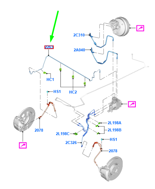 new ford kuga mk2 c520 front brake pipe tube assy 1812777 av61-2263-ad original
