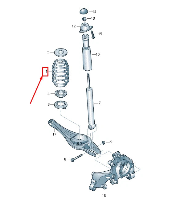 NEW AUDI Q2 GA REAR COIL SPRING 5QF511115CN