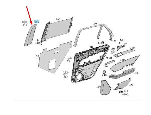 NEW MERCEDES-BENZ GLE W166 REAR LEFT DOOR SUNBLIND COVER A1668120552 ORIGINAL