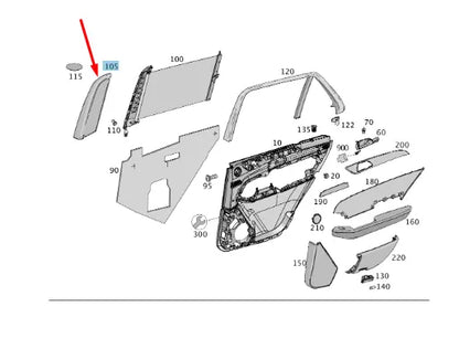 NEW MERCEDES-BENZ GLE W166 REAR LEFT DOOR SUNBLIND COVER A1668120552 ORIGINAL
