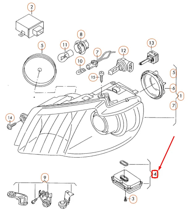 NEW VOLKSWAGEN TOURAN 1T MK1 FRONT HEADLIGHT POWER MODULE 1K0941329 ORIGINAL