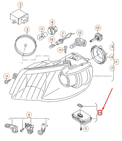 NEW VOLKSWAGEN TOURAN 1T MK1 FRONT HEADLIGHT POWER MODULE 1K0941329 ORIGINAL