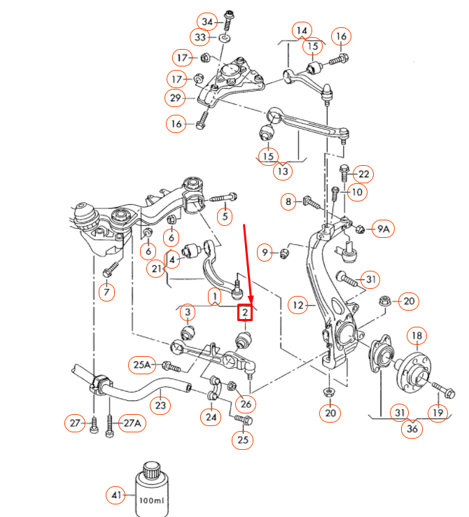 NEW VW PHAETON GP0 FRONT CONTROL ARM BONDED RUBBER BUSH 4E0407181D ORIGINAL