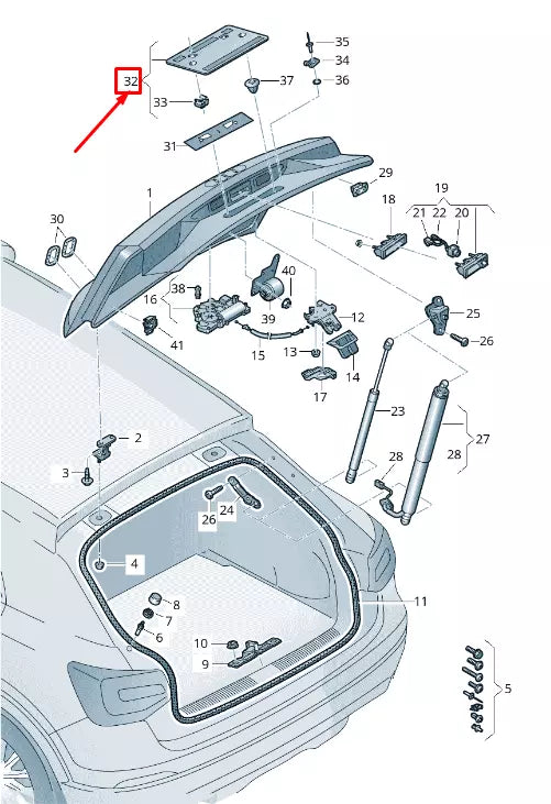 NEW AUDI Q2 GA REAR LICENSE PLATE TRIM 81A827113C 9B9 81A827113C9B9