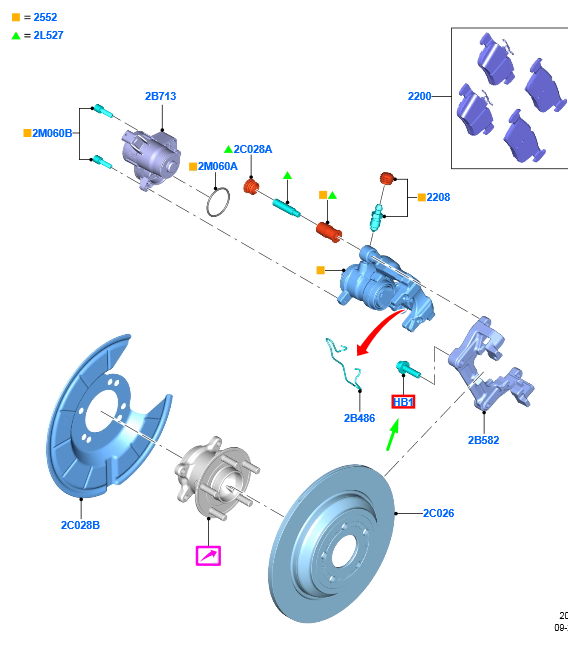 new ford kuga mk3 rear brake caliper bracket bolt 2427203 w720472-s439 original