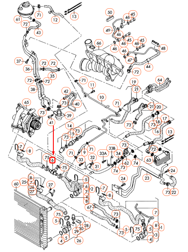 NEW AUDI A3 8P COOLANT THERMOSTAT T-PIECE CONNECTION 1K0121087R ORIGINAL