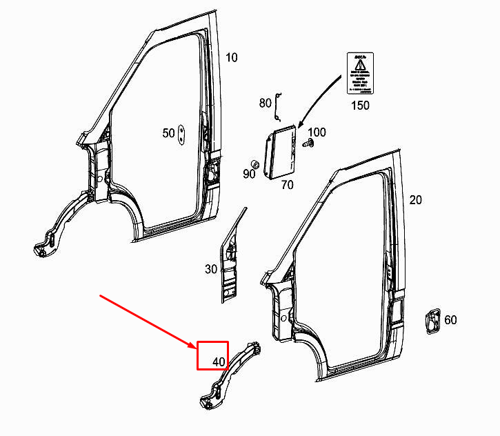 new mercedes-benz sprinter 901 longitudinal member a9096320200 original