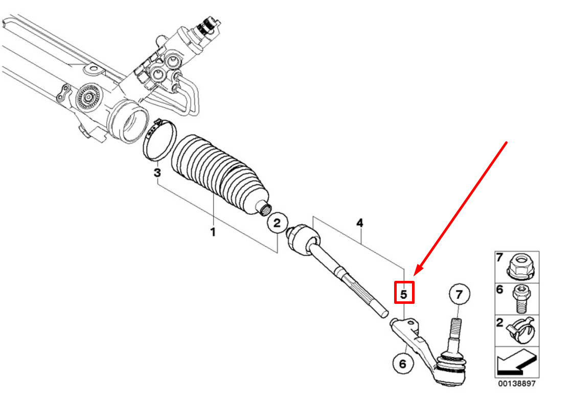 new bmw 3 e90 left outer steering tie rod end 32106793623 6793623 original