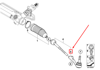new bmw 3 e90 left outer steering tie rod end 32106793623 6793623 original