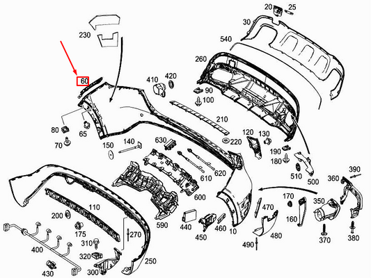 new mercedes-benz gla x156 rear left bumper mounting rail a1568850321 original
