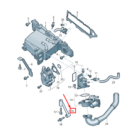 new audi q5 8r engine regulating flap support bracket 04l129723a original