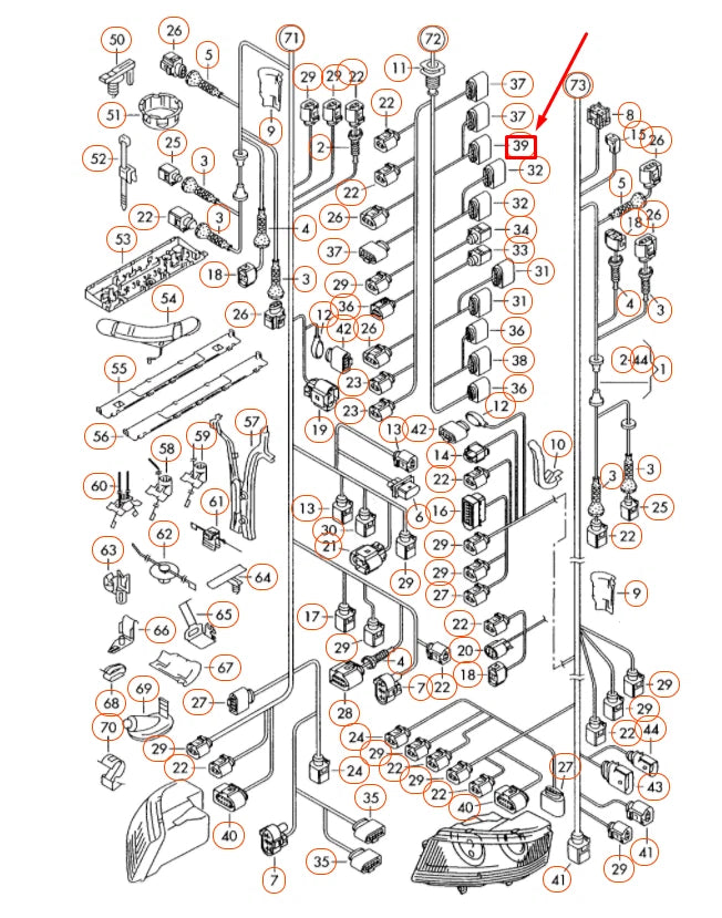 NEW VOLKSWAGEN PHAETON GP0 FLAT CONTACT HOUSING 6 PIN 3D0973733G ORIGINAL